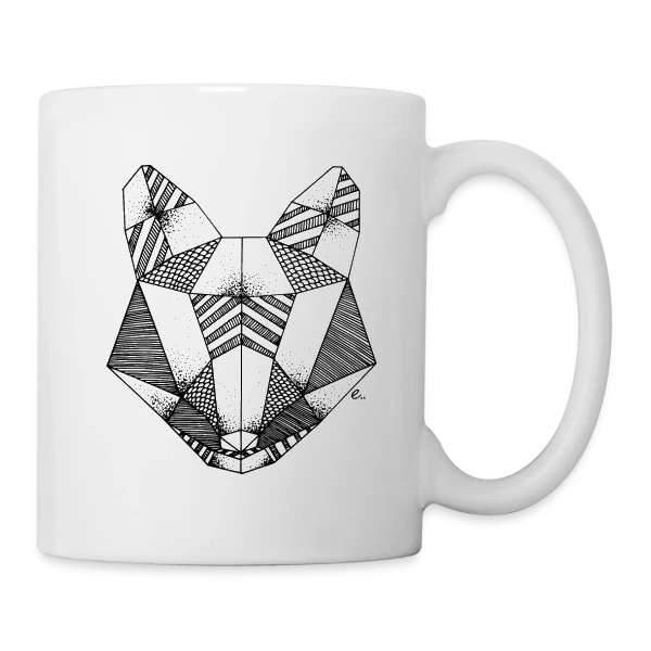Renard Origami : Art Géométrique Nature sur Mug blanc
