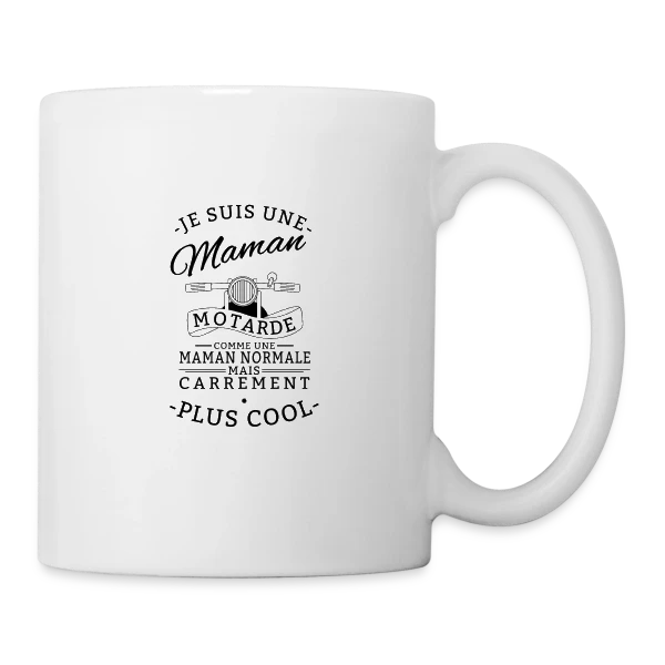 Maman Motarde : L'Asphalte au Coeur sur Mug blanc