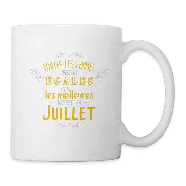Reine de Juillet : Les Légendes Naissent en Été sur Mug blanc