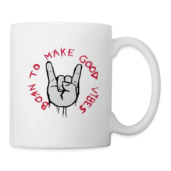 Good Vibes Main Cornue Rock sur Mug blanc