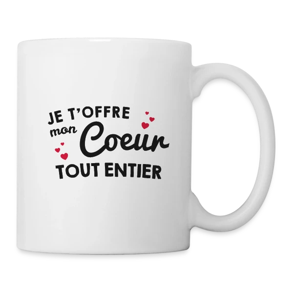 Déclaration d'Amour - Mon Cœur Tout Entier sur Mug blanc