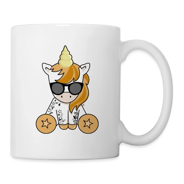 Licorne Hipster Stylée sur Mug blanc