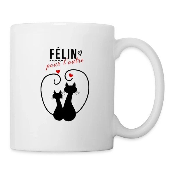 Félin pour l'autre sur Mug blanc