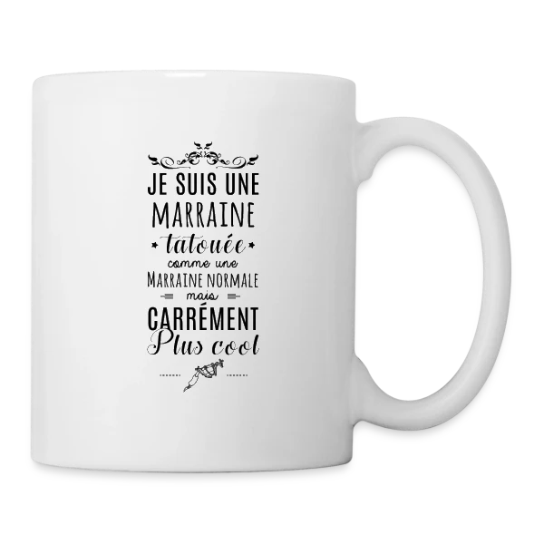 Marraine Tatouée : L'Icône Stylée de la Famille sur Mug blanc