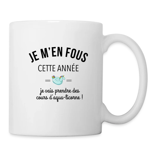 Cours d'Aqua-Licorne : Plongez dans la Bonne Humeur sur Mug blanc