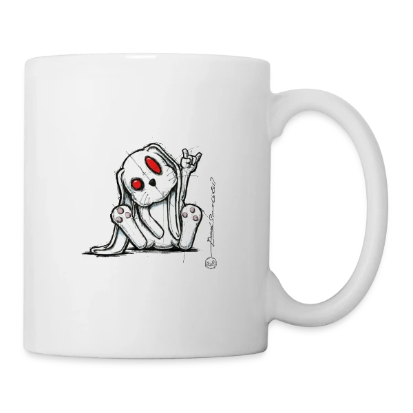 Lapin Rockeur Métal sur Mug blanc