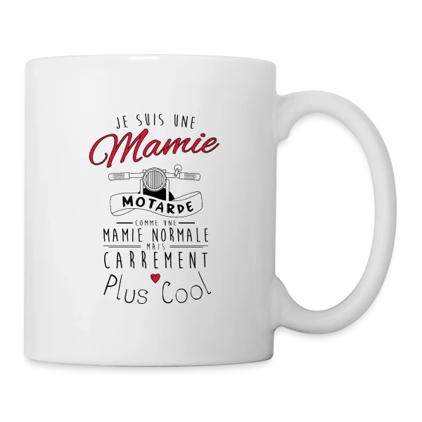 Mamie Motarde Super Cool sur Mug blanc