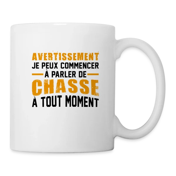 Chasseur : Attention Humour Sauvage ! sur Mug blanc