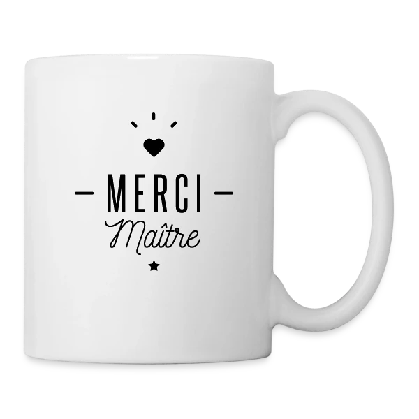 Merci Maître : Le Cadeau Idéal pour Profs sur Mug blanc