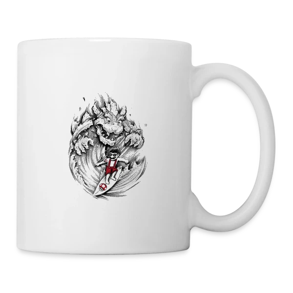 Mario, le Surfeur de Bowser sur Mug blanc