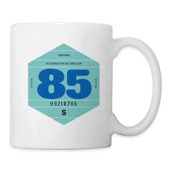 Vignette Rétro Automobile France 1985 sur Mug blanc