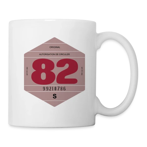 Voiture Rétro 1982 : L'Esprit Vintage Français sur Mug blanc