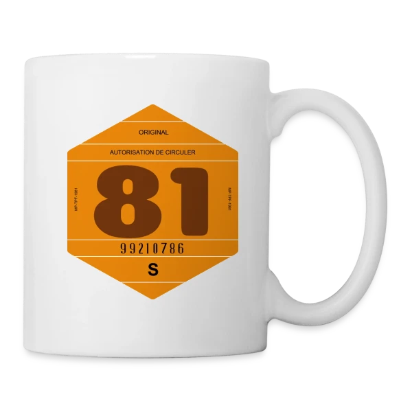 Vintage Vignette Automobile France 1981 sur Mug blanc
