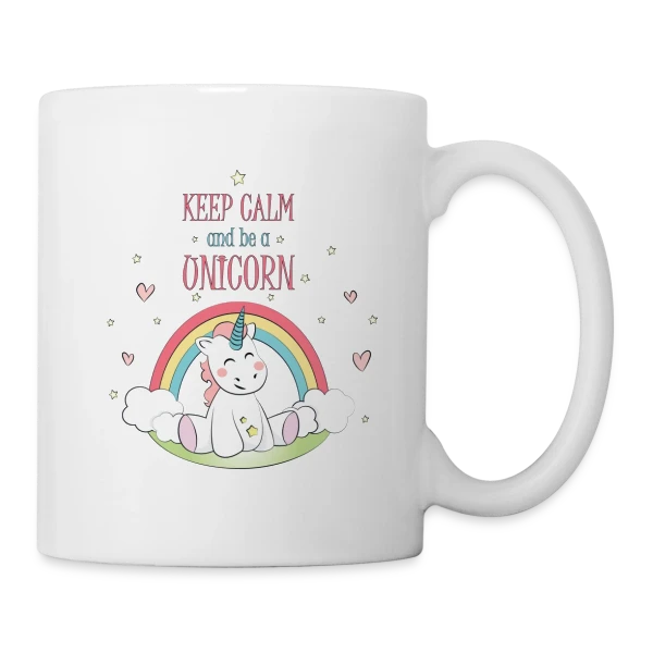 Licorne Arc-en-ciel sur Mug blanc