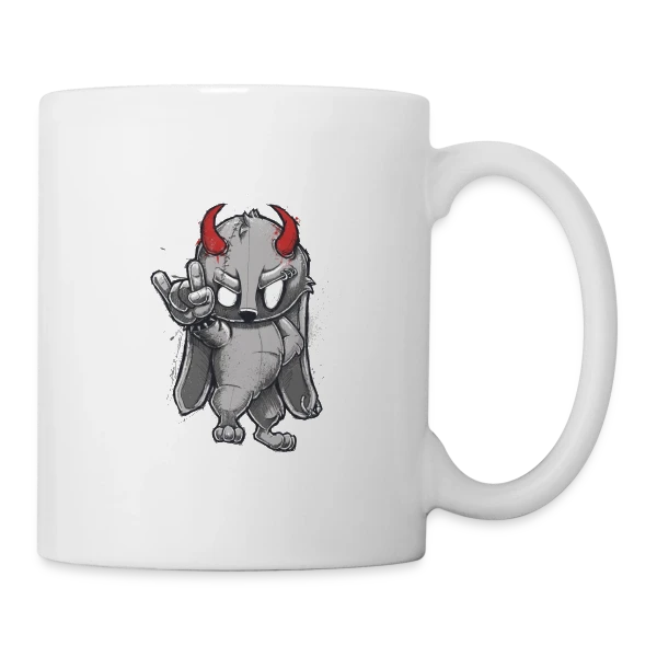 Lapin Métalleux Diabolique sur Mug blanc