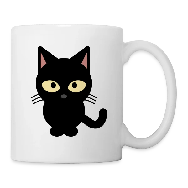 Chat Noir Mystérieux sur Mug blanc