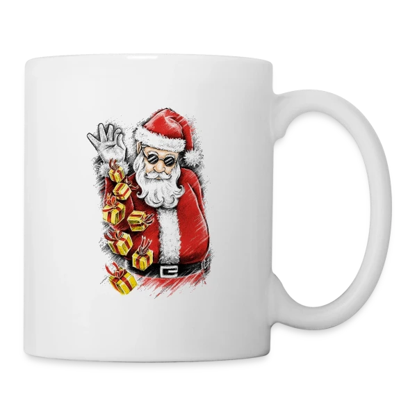 Père Noël Stylé et Généreux sur Mug blanc