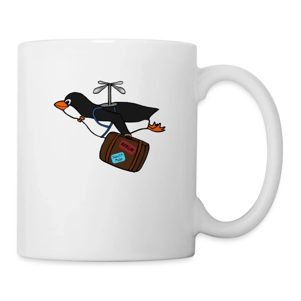 Pingouin Voyageur Hilarant sur Mug blanc