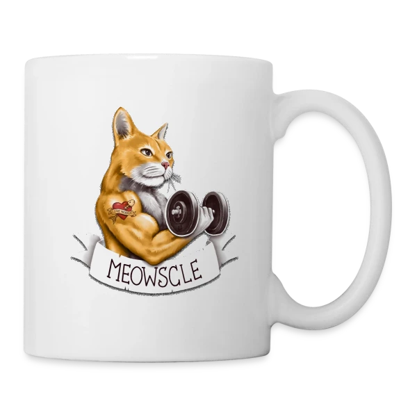 Miaou-Muscle sur Mug blanc