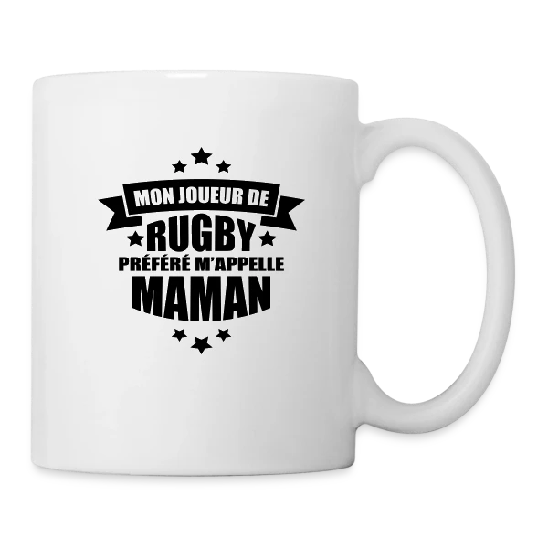 Mon Joueur de Rugby Préféré M'appelle Maman sur Mug blanc