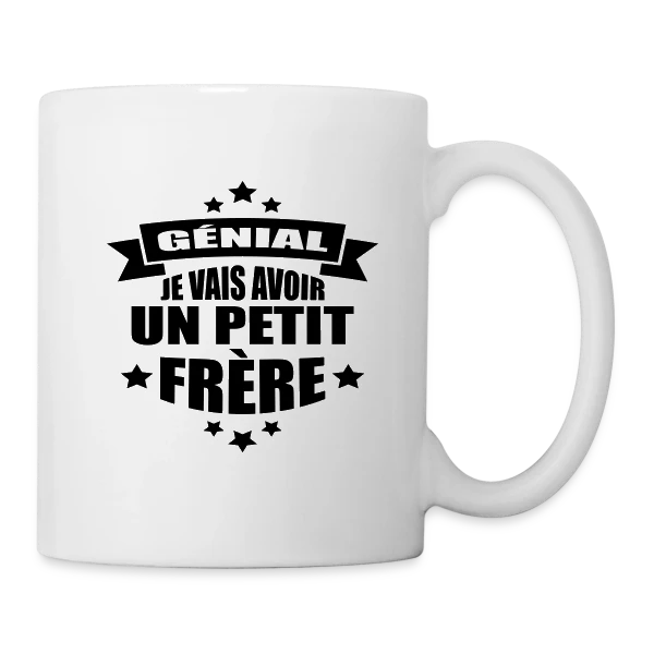 Bientôt Petit Frère : L'Annonce Adorable sur Mug blanc