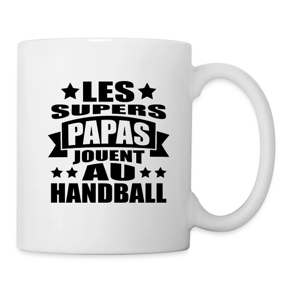 Papa Handball : Le Super Papa des Terrains sur Mug blanc