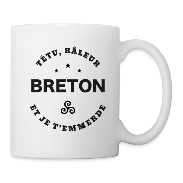 Breton Têtu et Râleur sur Mug blanc