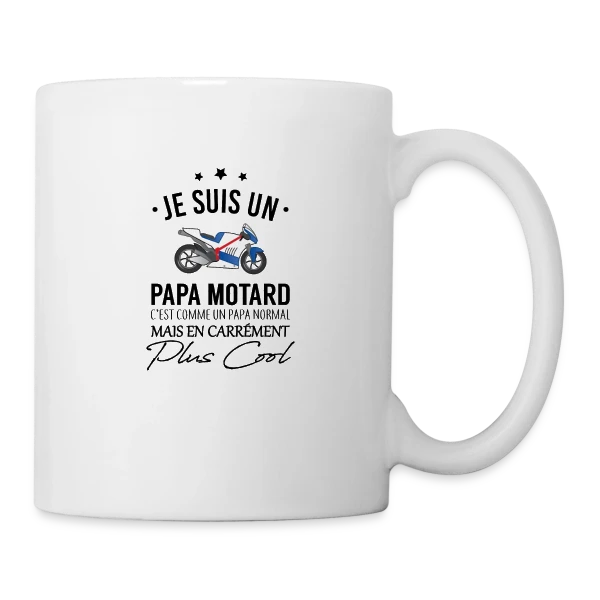 Super Papa Motard sur Mug blanc