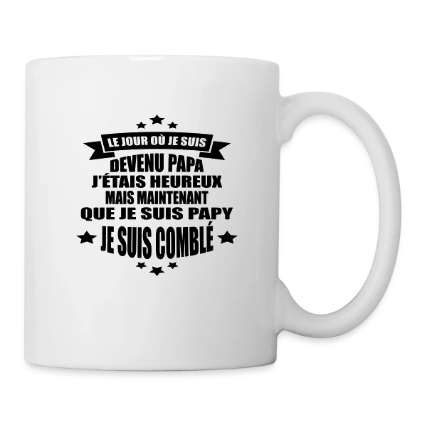 Papy Comblé : Fierté Grand-Parentale Affichée sur Mug blanc