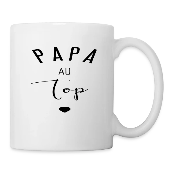 PAPA AU TOP sur Mug blanc