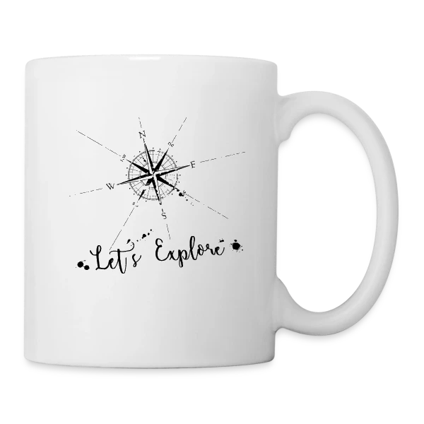 Boussole Explorateur sur Mug blanc