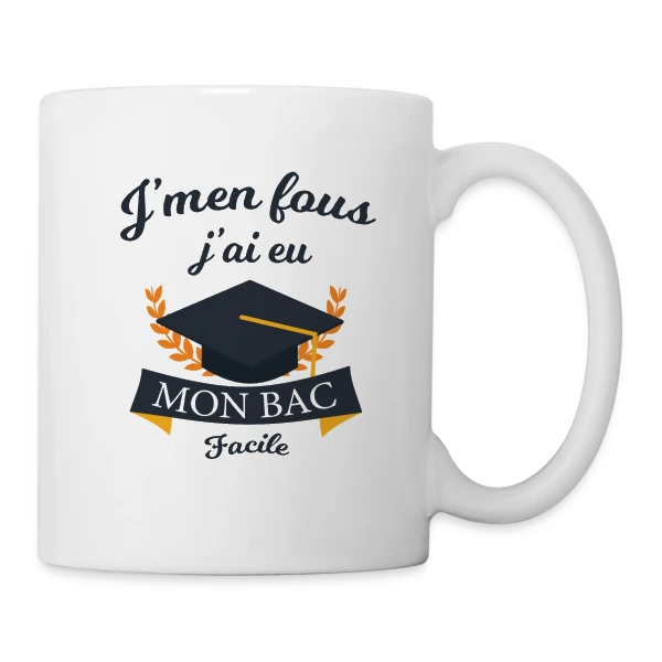 J'ai Eu Mon Bac Facile - Humour Diplômé sur Mug blanc