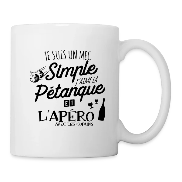 Pétanque & Apéro : L'Équipe Gagnante sur Mug blanc