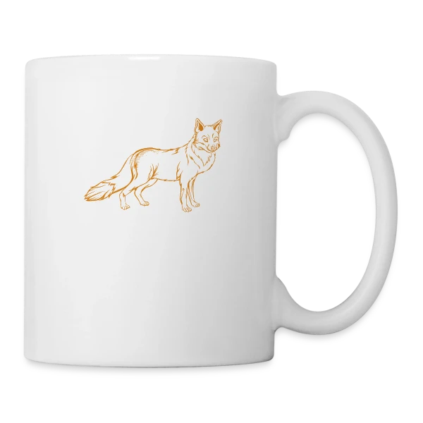 Renard Dessin Esquisse sur Mug blanc