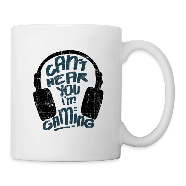 L'Équipement du Gamer: Le Headset sur Mug blanc