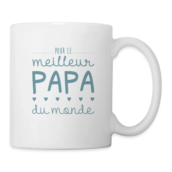 Pour le Meilleur Papa du Monde - avec Cœurs et Amour sur Mug blanc