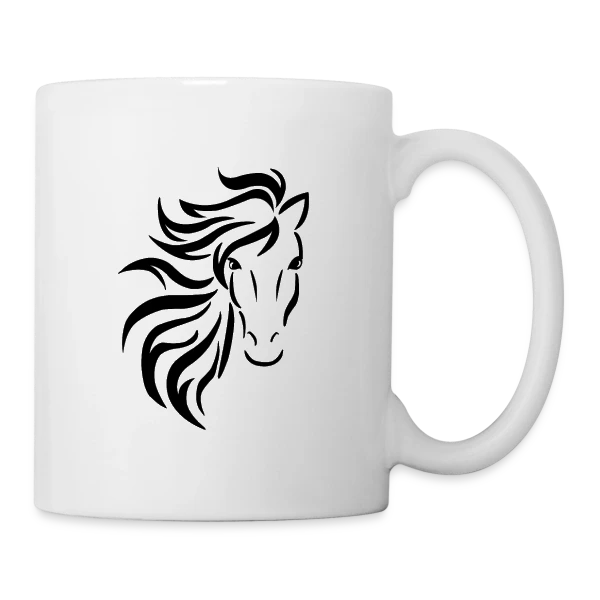 Tête de Cheval Tribal sur Mug blanc
