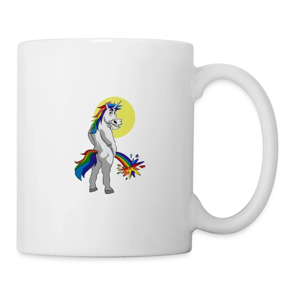 Licorne Pipi Arc-en-ciel sur Mug blanc