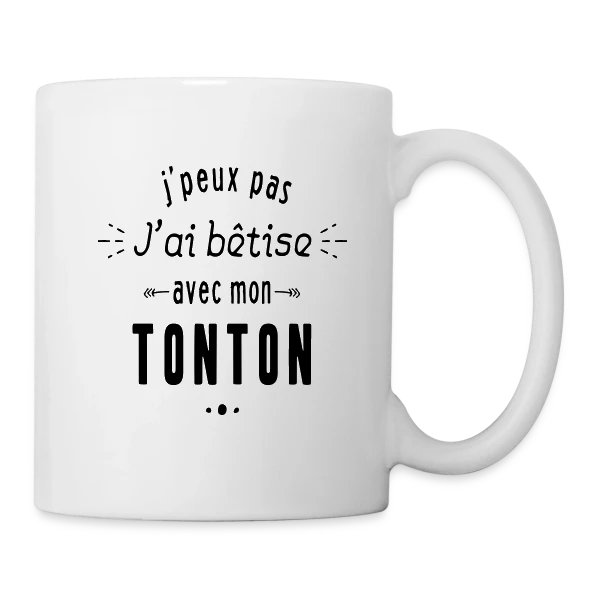 Complice de Bêtises avec Tonton sur Mug blanc