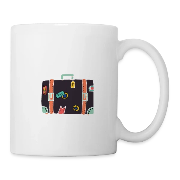 Valise Vintage Autocollants sur Mug blanc