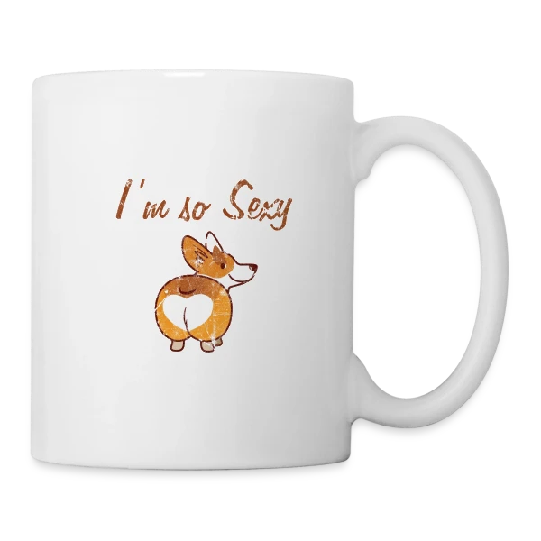 Corgi Sexy Coquin sur Mug blanc