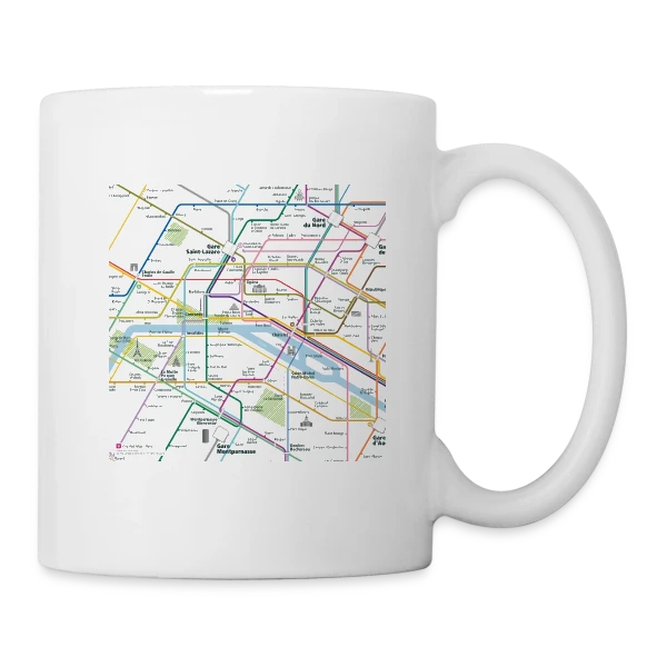 Plan Métro Parisien sur Mug blanc