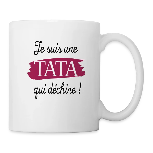 'Tata qui Déchire' - Le Cadeau Idéal pour une Super Tata sur Mug blanc