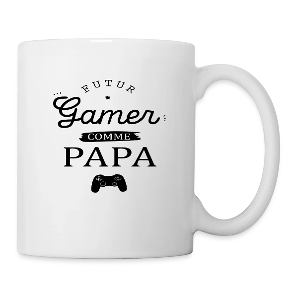 'Futur Gamer comme Papa' - Humour Père & Enfant sur Mug blanc