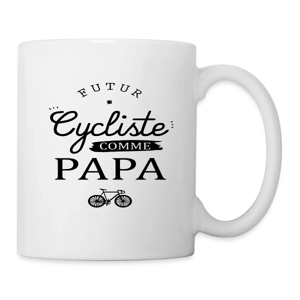 Futur Cycliste comme Papa : Ma Passion sur Deux Roues sur Mug blanc