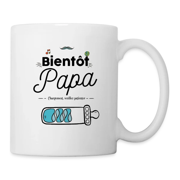 Bientôt Papa : Humour et Annonce Naissance sur Mug blanc