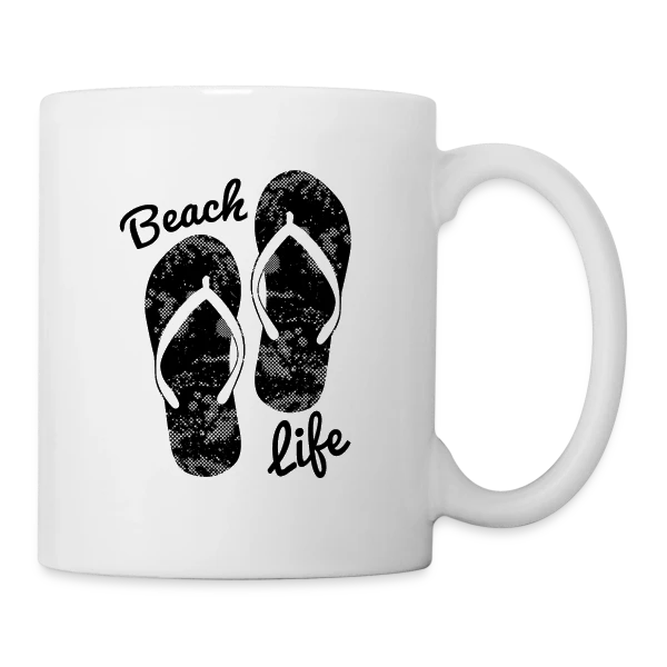 Vie de Plage Tongs Détente sur Mug blanc