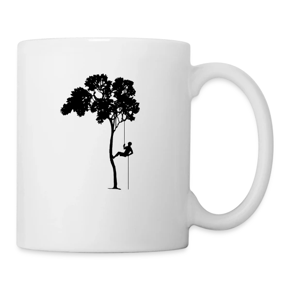 Passion Grimpeur d'Arbre & Abseil sur Mug blanc