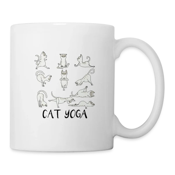 Chats Yoga Drôles sur Mug blanc