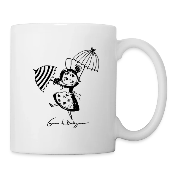 Bigoudène Joyeuse Parapluies sur Mug blanc
